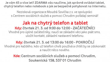 Pozvánka – Jak na chytrý telefon a tablet